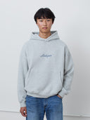 Michigan Script Hoodie in Heather Gray
