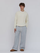 men's off white cable knit sweater one dna