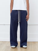 Wide-Leg Sweatpants in Navy