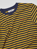Men's Striped T-Shirt Navy & Yellow Detail