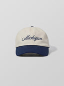 Michigan Script Dad Hat in Navy & Khaki ONE DNA
