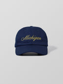 Michigan Script Dad Hat in Navy & Yellow ONE DNA
