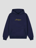 Michigan Script Hoodie in Navy Pre-Order