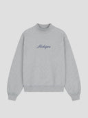 Michigan script mockneck sweatshirt heather gray one dna brand