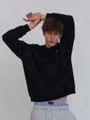 minimal black hoodie