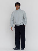 Premium Heavyweight Mock Neck Sweatshirt - Jersey Fleece in Heather Gray