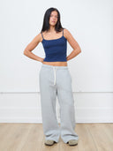 Wide-Leg Sweatpants in Heather Gray