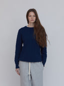 navy cable knit sweater