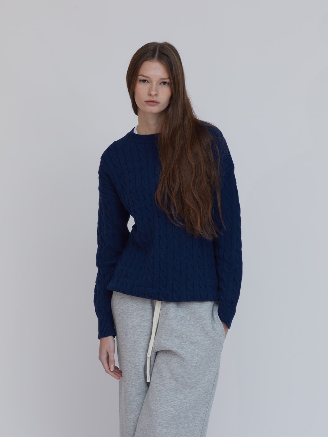 Cable Knit Sweater Navy – One DNA