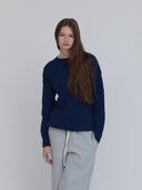 navy cable knit sweater one dna