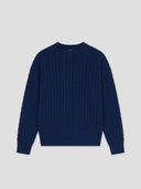navy cotton cable knit sweater one dna brand