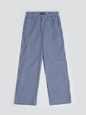 navy gingham elastic waist pants one dna