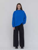 one dna blue mock neck sweatshirt