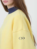 Mock Neck Sweatshirt in Butter Yellow & Navy