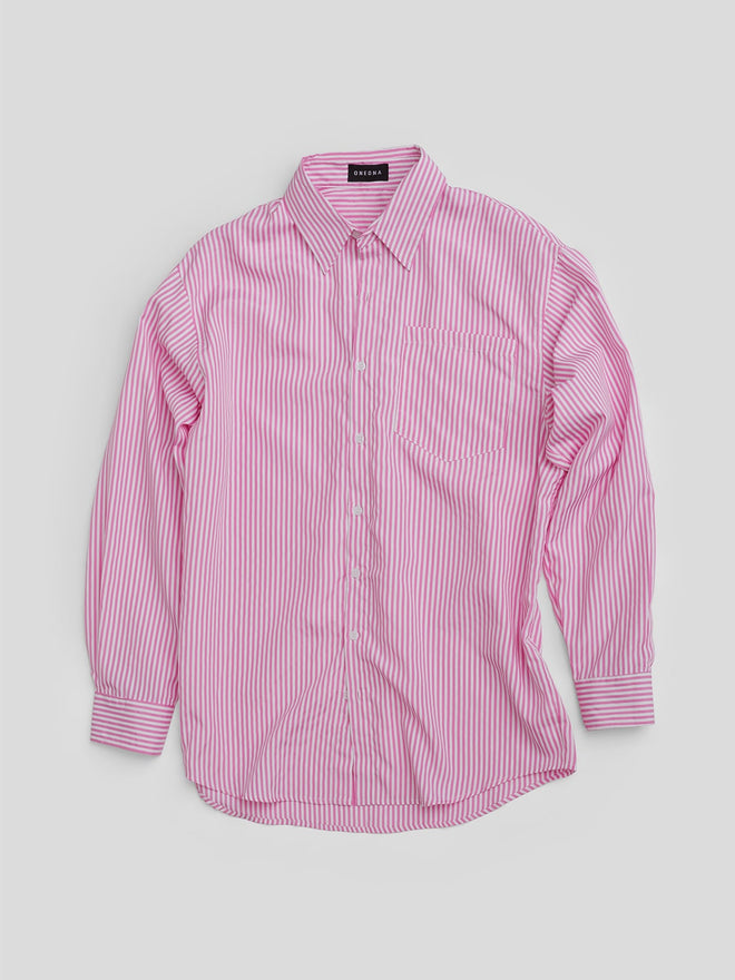 pink stripe button up shirt