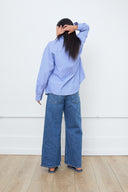 Pinstripe Button-Up Shirt