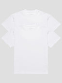premium mens white t-shirt two pack on gray background one dna