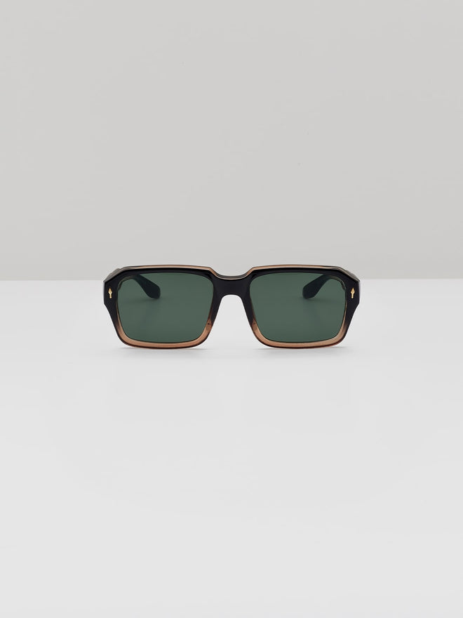 Rectangular Translucent Brown Sunglasses