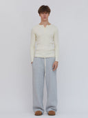 ribbed henley cream one dna