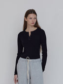 ribbed knitted henley one dna