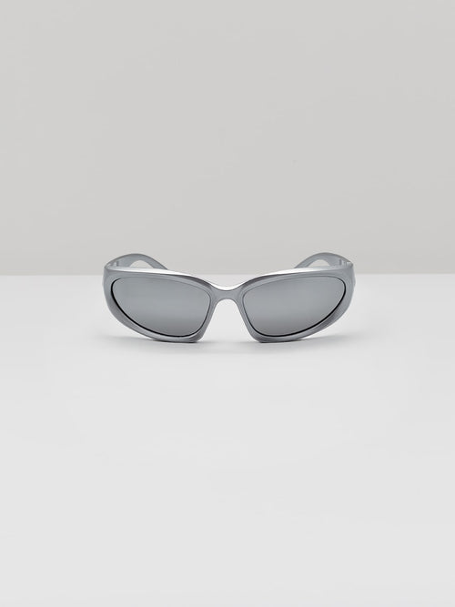 silver wraparound sunglasses