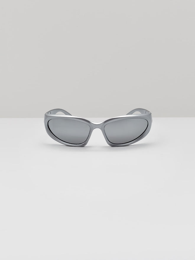 silver wraparound sunglasses