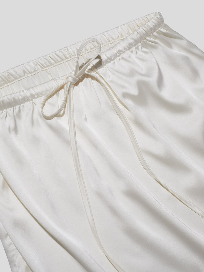 Satin Slip Maxi Skirt Off-White
