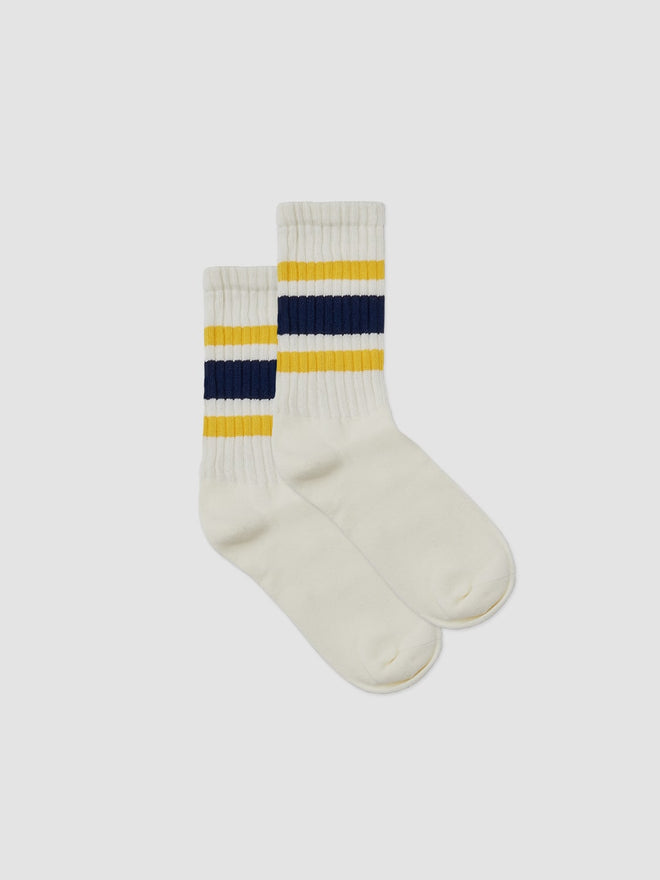 socks yellow navy stripes