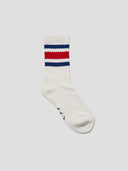 Three-Stripe Calf Rugby Socks Navy & Red ONE DNA