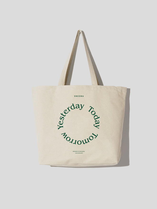 tote bag with yesterday today tomorrow