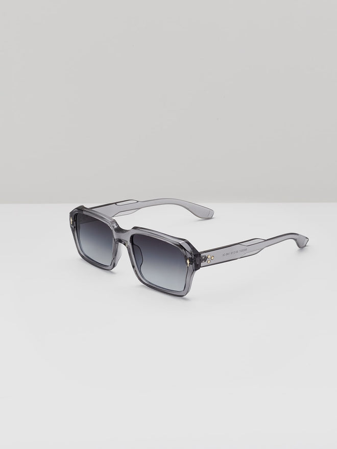 translucent gray square sunglasses