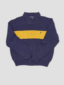 Vintage Polo Ralph Lauren Knitted Sweater Navy & Yellow Stripe