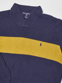 Vintage Polo Ralph Lauren Knitted Sweater Navy & Yellow Stripe