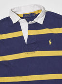 Vintage Ralph Lauren Rugby Polo Navy & Yellow Stripe