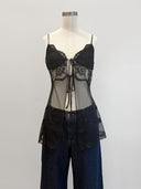 Vintage Black Lace Top