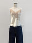 Vintage White/Rose Statin Cami Top