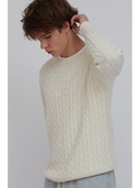 white cable knit sweater one dna