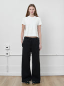 Wide-Leg Sweatpants in Black