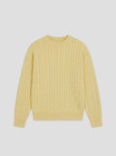 women's cable knit sweater butter yellow one dna brand