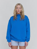 women's electric blue mockneck sweatshirt one dna brand