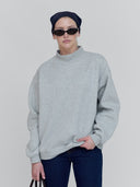 Mock Neck Sweatshirt in Heather Gray - Core