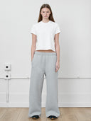 Wide-Leg Sweatpants in Heather Gray