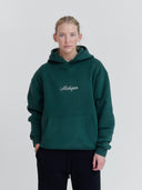 Women's Michigan script hoodie in green by ONE DNA brand
