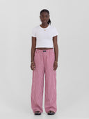 Poplin Lounge Pants in Red & White Gingham - 100% Cotton