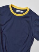 Women's Ringer T-Shirt Navy & Yellow ONE DNA