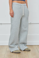 Wide-Leg Sweatpants in Heather Gray