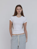 women's white baby t