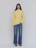 yellow cable knit sweater cotton