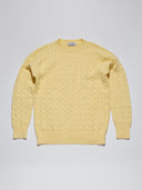 yellow cable knit sweater women's one dna brand