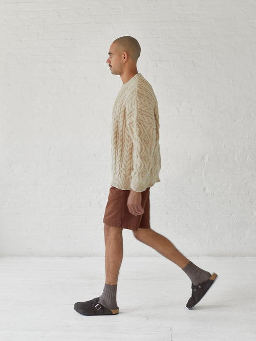 Oversized Cable Knit Sweater Sand